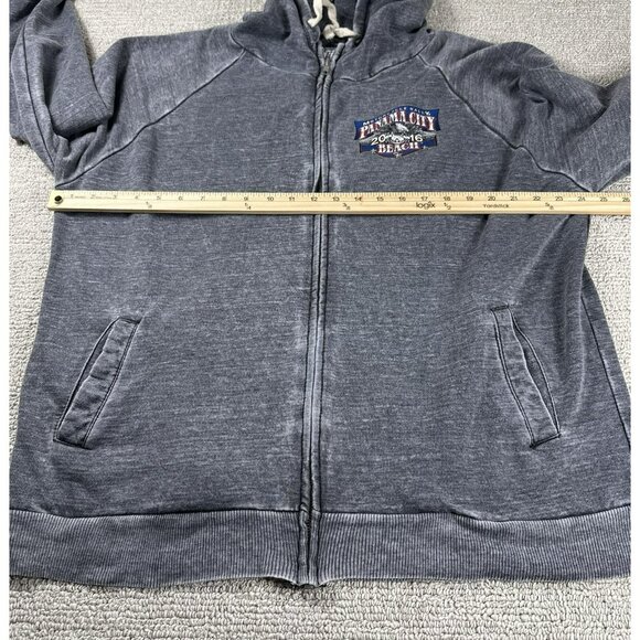 Hot Leathers Panama City Motorcycle Rally 2016 Fleece Jacket Gray Men’s Size XL - Picture 4 of 7